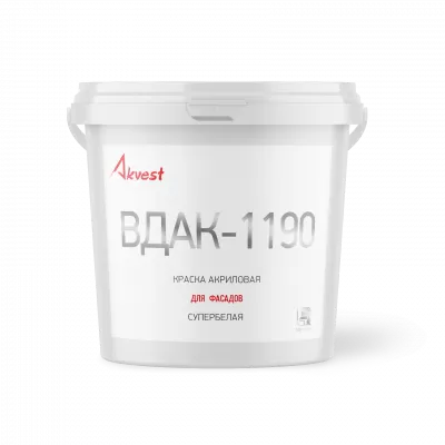 Краска акриловая супербелая для фасадов ВДАК-1190, Аквест, 45 кг