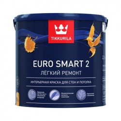 TIKKURILA EURO SMART 2 краска интерьерная для стен и потолка 9 л